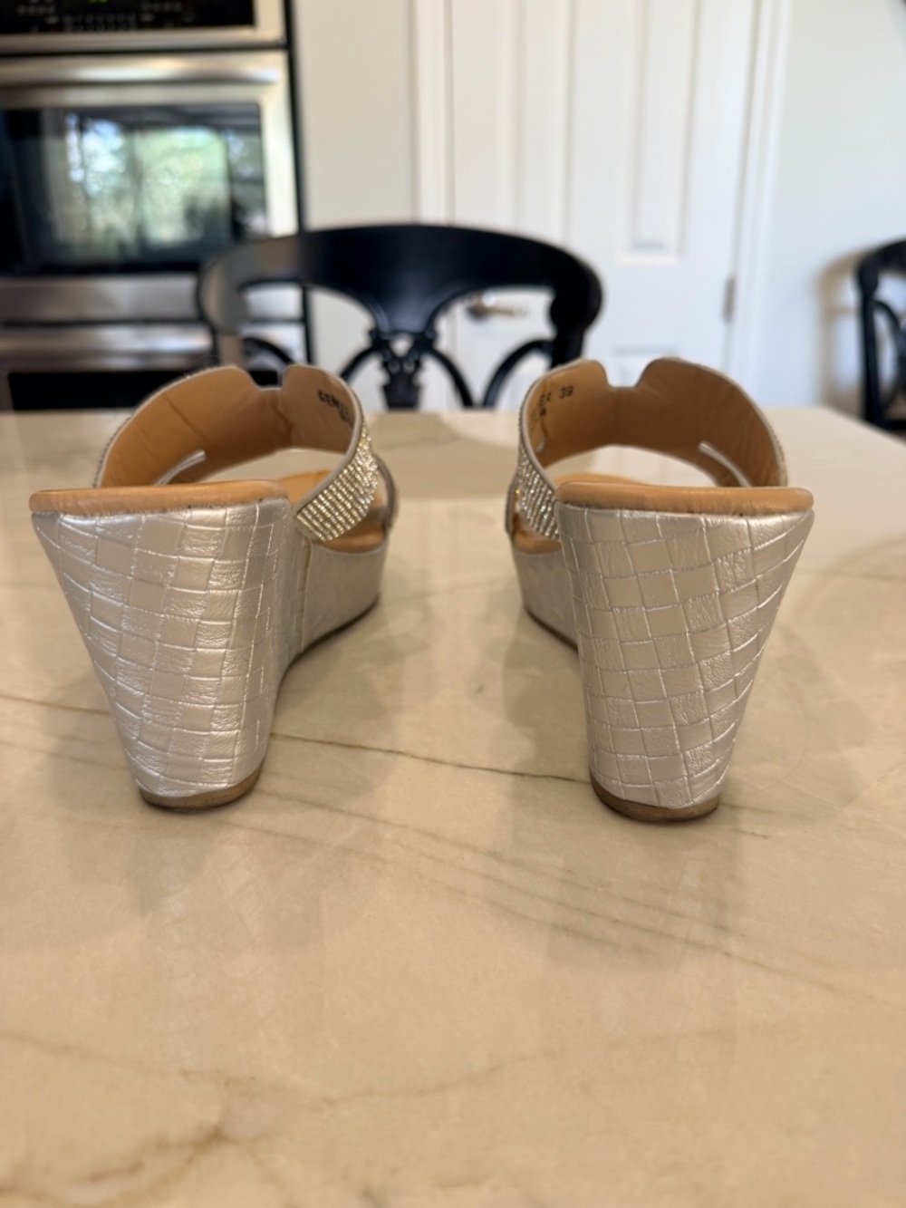 Patrizia Silver Crystal Slide Mules for Women - Picture 3 of 4